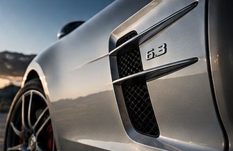 Detail of the SLS AMG bodywork and front side vent